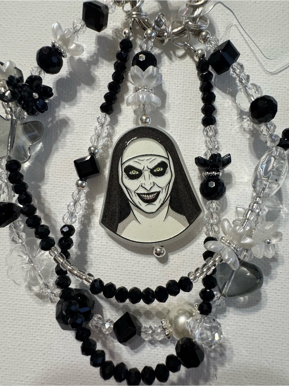 Horror Nun Pendant from the Conjuring - Black & White Statement.